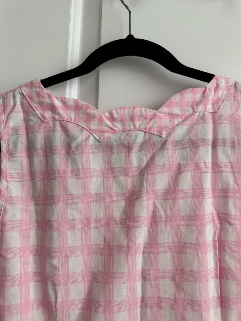 Crown & Ivy Pink Gingham Scallop Hem Shift Dress | Size 12 - Picture 6 of 7